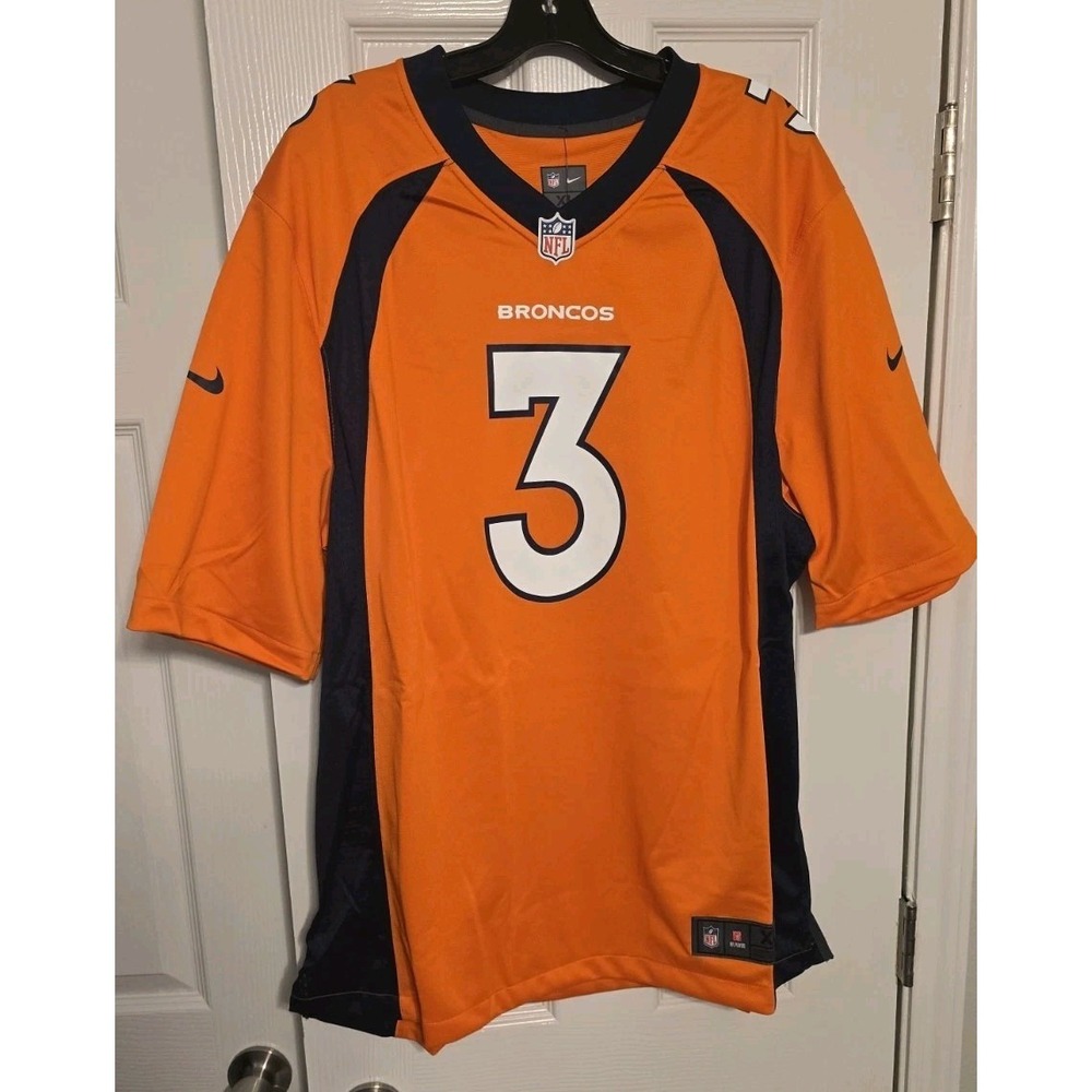 Nike Denver Broncos Russell Wilson #3 NFL Jersey Men's XL On-Field Orange NWT